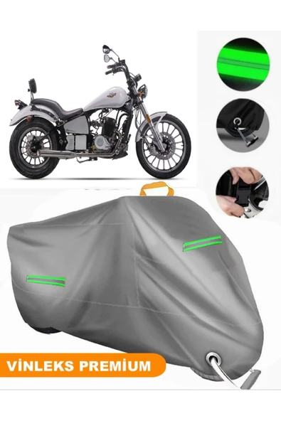 MotoEN  Vinleks Gri Regal Raptor Daytona 350 Uyumlu Motosiklet Brandası Lüx Kalite (Kilit Uyumlu) ürün görseli