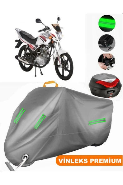 MotoEN  Vinleks Gri Salcano Tiger 100 Sport Arka Çanta Uyumlu Motosiklet Brandası (Kilit Uyumlu) ürün görseli