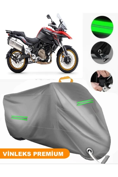 MotoEN  Vinleks Gri QJ SRT700 X Uyumlu Motosiklet Brandası Lüx Kalite (Kilit Uyumlu) ürün görseli