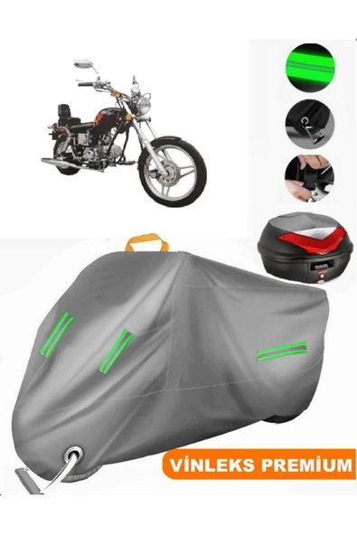 MotoEN  Vinleks Gri Regal Raptor DD 100E Arka Çanta Uyumlu Motosiklet Brandası (Kilit Uyumlu) ürün görseli