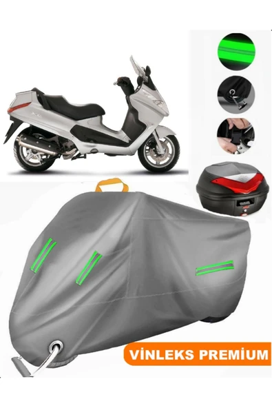 MotoEN  Vinleks Gri Piaggio X8 400 ie Arka Çanta Uyumlu Motosiklet Brandası (Kilit Uyumlu) ürün görseli