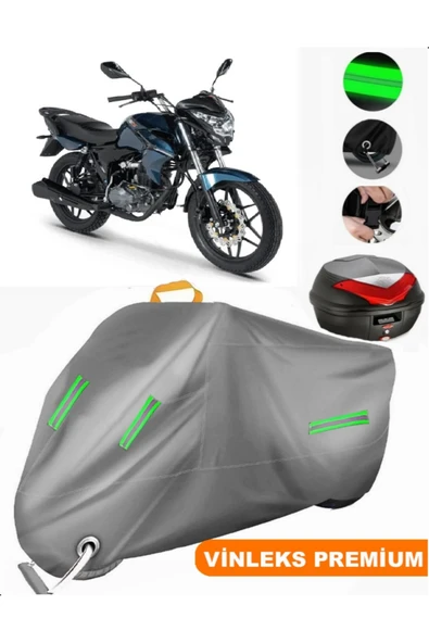 MotoEN  Vinleks Gri Rks RK100-R Arka Çanta Uyumlu Motosiklet Brandası (Kilit Uyumlu) ürün görseli