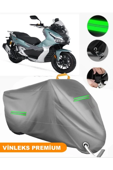 MotoEN  Vinleks Gri Rks Freccia 150 Uyumlu Motosiklet Brandası Lüx Kalite (Kilit Uyumlu)