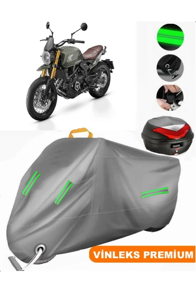 MotoEN  Vinleks Gri Seiemmezzo SCR Arka Çanta Uyumlu Motosiklet Brandası (Kilit Uyumlu)