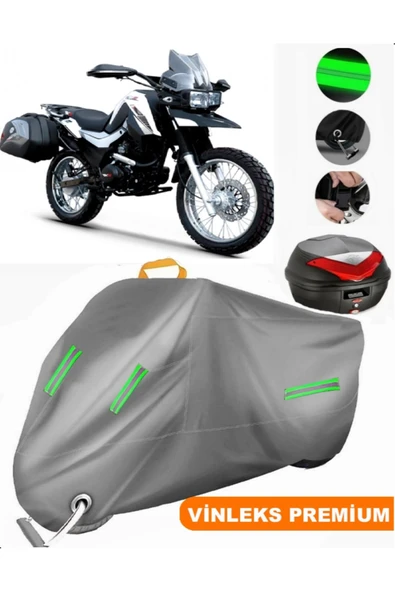 MotoEN  Vinleks Gri Rks Winner 200 Arka Çanta Uyumlu Motosiklet Brandası (Kilit Uyumlu) ürün görseli