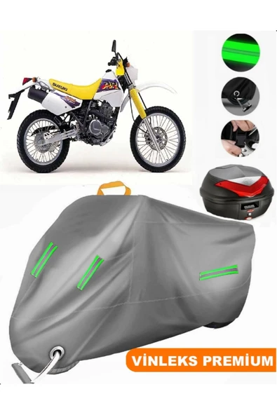 MotoEN  Vinleks Gri Suzuki DR350 Arka Çanta Uyumlu Motosiklet Brandası (Kilit Uyumlu) ürün görseli