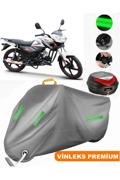 MotoEN  Vinleks Gri Rks X Power 50 Arka Çanta Uyumlu Motosiklet Brandası (Kilit Uyumlu) ürün görseli