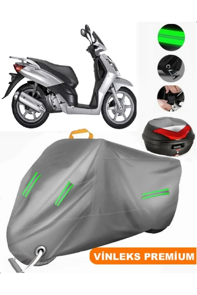 MotoEN  Vinleks Gri Rks Outlook 150 Arka Çanta Uyumlu Motosiklet Brandası (Kilit Uyumlu) ürün görseli