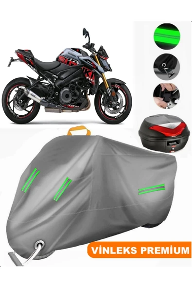MotoEN  Vinleks Gri Suzuki GSX-S 1000 Arka Çanta Uyumlu Motosiklet Brandası (Kilit Uyumlu) ürün görseli
