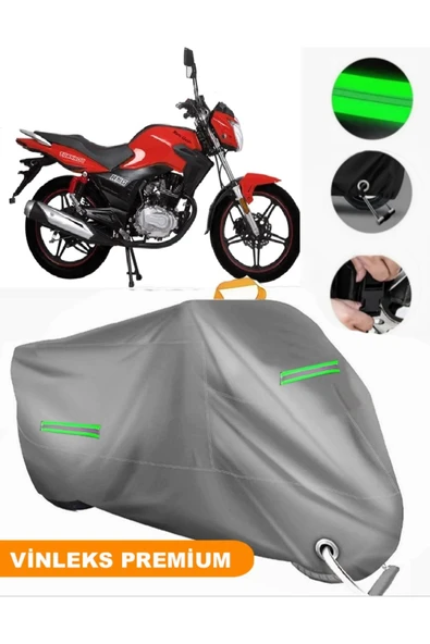 MotoEN  Vinleks Gri Ramzey QM 250 Uyumlu Motosiklet Brandası Lüx Kalite (Kilit Uyumlu) ürün görseli