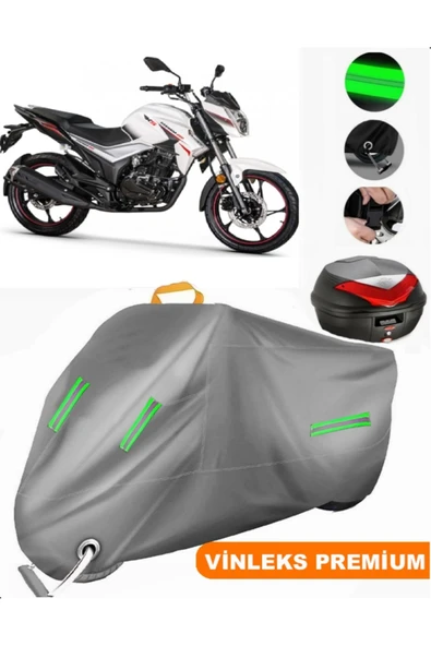 MotoEN  Vinleks Gri Rks Titanium 220 Arka Çanta Uyumlu Motosiklet Brandası (Kilit Uyumlu) ürün görseli