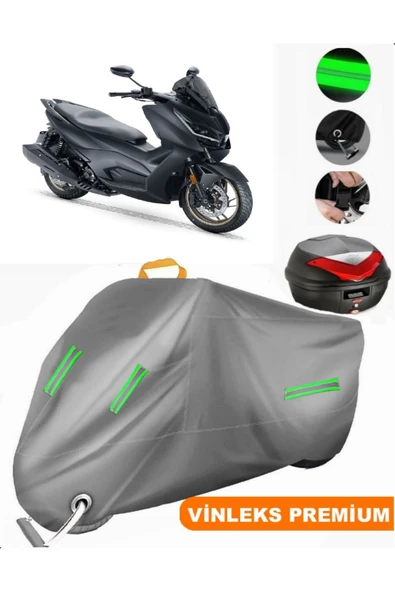 MotoEN  Vinleks Gri Rks Vieste 249 Arka Çanta Uyumlu Motosiklet Brandası (Kilit Uyumlu)