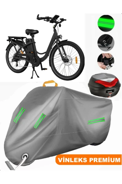 MotoEN  Vinleks Gri Volta VB7 Arka Çanta Uyumlu Motosiklet Brandası (Kilit Uyumlu) ürün görseli