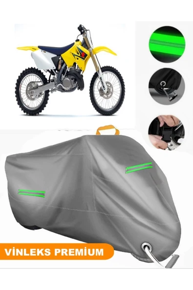 MotoEN  Vinleks Gri Suzuki RM 250 Uyumlu Motosiklet Brandası Lüx Kalite (Kilit Uyumlu)