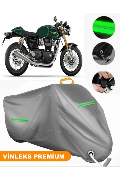 MotoEN  Vinleks Gri Triumph Thruxton 900 Uyumlu Motosiklet Brandası Lüx Kalite (Kilit Uyumlu) ürün görseli