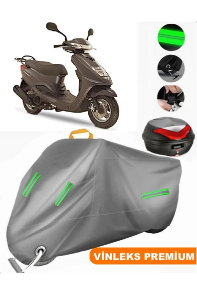 MotoEN  Vinleks Gri Yamaha  Cygnus L Arka Çanta Uyumlu Motosiklet Brandası (Kilit Uyumlu) ürün görseli