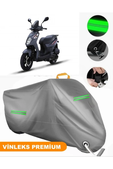 MotoEN  Vinleks Gri Sym Orbit II 125 Uyumlu Motosiklet Brandası Lüx Kalite (Kilit Uyumlu) ürün görseli