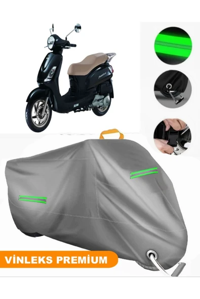 MotoEN  Vinleks Gri Sym Fiddle II 50 Uyumlu Motosiklet Brandası Lüx Kalite (Kilit Uyumlu) ürün görseli