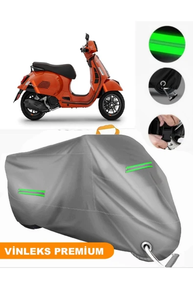 MotoEN  Vinleks Gri Vespa GTS 300 Super Sport Uyumlu Motosiklet Brandası Lüx Kalite (Kilit Uyumlu) ürün görseli