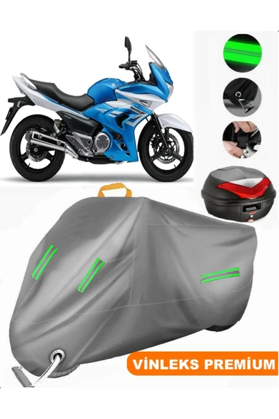 MotoEN  Vinleks Gri Suzuki GW 250F Arka Çanta Uyumlu Motosiklet Brandası (Kilit Uyumlu) ürün görseli