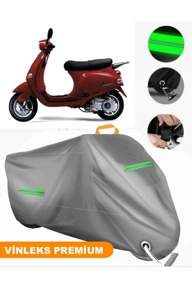 MotoEN  Vinleks Gri Vespa ET 4 Uyumlu Motosiklet Brandası Lüx Kalite (Kilit Uyumlu) ürün görseli 1