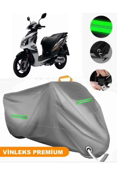 MotoEN  Vinleks Gri Sym Jet 4 125 Uyumlu Motosiklet Brandası Lüx Kalite (Kilit Uyumlu) ürün görseli