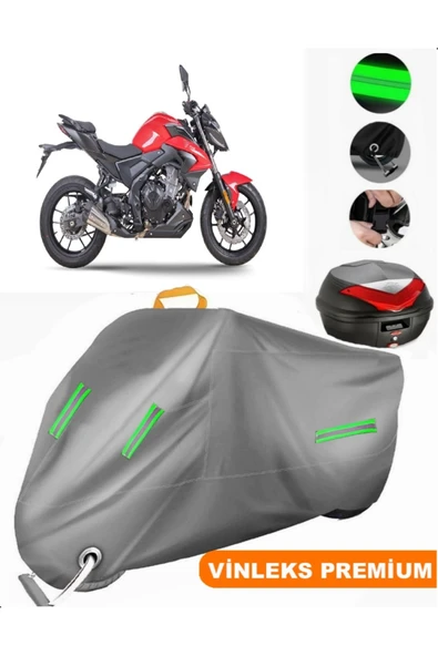 MotoEN  Vinleks Gri Voge 500 R Arka Çanta Uyumlu Motosiklet Brandası (Kilit Uyumlu)