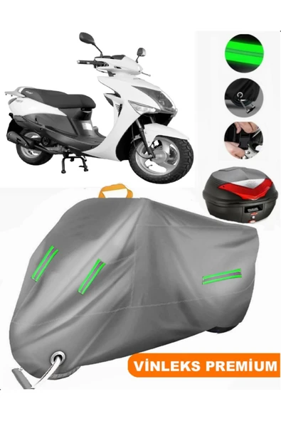 MotoEN  Vinleks Gri Volta RS5 Arka Çanta Uyumlu Motosiklet Brandası (Kilit Uyumlu) ürün görseli