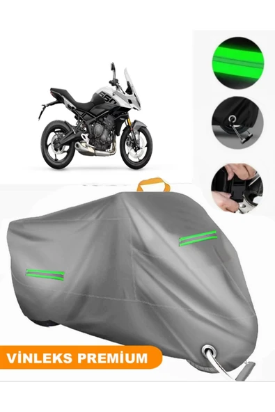 MotoEN  Vinleks Gri Triumph Tiger Sport 660 Uyumlu Motosiklet Brandası Lüx Kalite (Kilit Uyumlu)