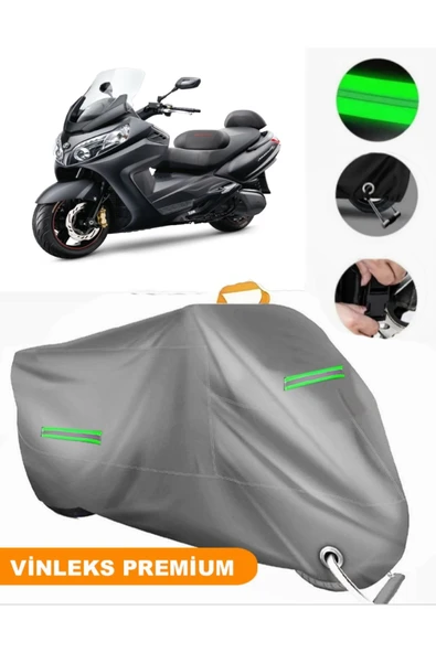 MotoEN  Vinleks Gri Sym Maxsym 600i ABS Uyumlu Motosiklet Brandası Lüx Kalite (Kilit Uyumlu)