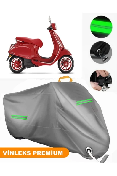 MotoEN  Vinleks Gri Vespa ELETTRICA Uyumlu Motosiklet Brandası Lüx Kalite (Kilit Uyumlu) ürün görseli