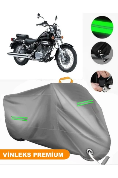 MotoEN  Vinleks Gri Suzuki VL 250 Intruder Uyumlu Motosiklet Brandası Lüx Kalite (Kilit Uyumlu) ürün görseli