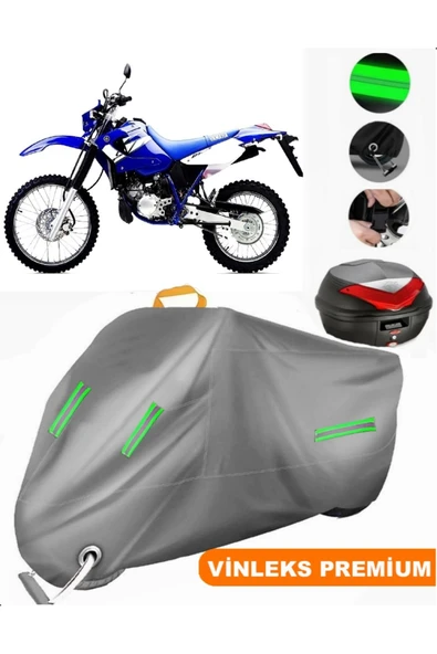 MotoEN  Vinleks Gri Yamaha  DT 125 R Arka Çanta Uyumlu Motosiklet Brandası (Kilit Uyumlu)