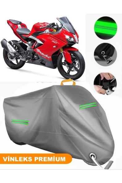 MotoEN  Vinleks Gri TVS Apache RR310 Uyumlu Motosiklet Brandası Lüx Kalite (Kilit Uyumlu)