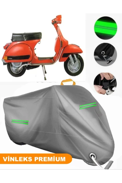 MotoEN  Vinleks Gri Vespa PX 200 Uyumlu Motosiklet Brandası Lüx Kalite (Kilit Uyumlu) ürün görseli 1