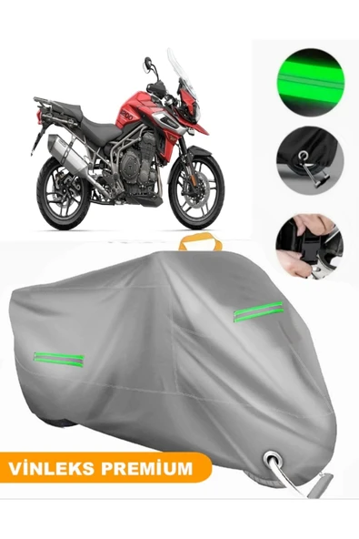 MotoEN  Vinleks Gri Triumph Tiger 1200 XR Uyumlu Motosiklet Brandası Lüx Kalite (Kilit Uyumlu)
