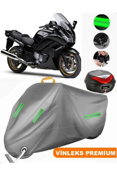 MotoEN  Vinleks Gri Yamaha  FJR 1300 Arka Çanta Uyumlu Motosiklet Brandası (Kilit Uyumlu) ürün görseli