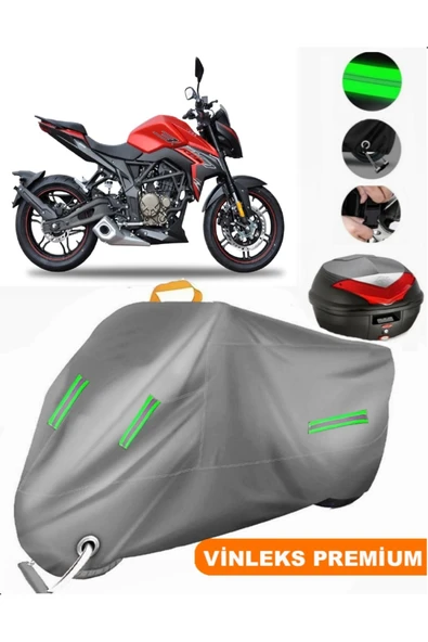 MotoEN  Vinleks Gri Voge 300 R Arka Çanta Uyumlu Motosiklet Brandası (Kilit Uyumlu) ürün görseli