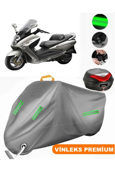 MotoEN  Vinleks Gri Sym GTS 250 Arka Çanta Uyumlu Motosiklet Brandası (Kilit Uyumlu) ürün görseli