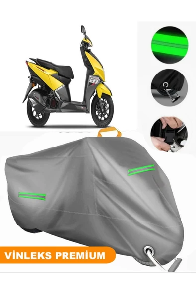 MotoEN  Vinleks Gri TVS Ntorq 125 Uyumlu Motosiklet Brandası Lüx Kalite (Kilit Uyumlu) ürün görseli