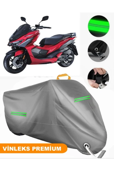 MotoEN  Vinleks Gri Sym Jet X 125 Uyumlu Motosiklet Brandası Lüx Kalite (Kilit Uyumlu) ürün görseli 1