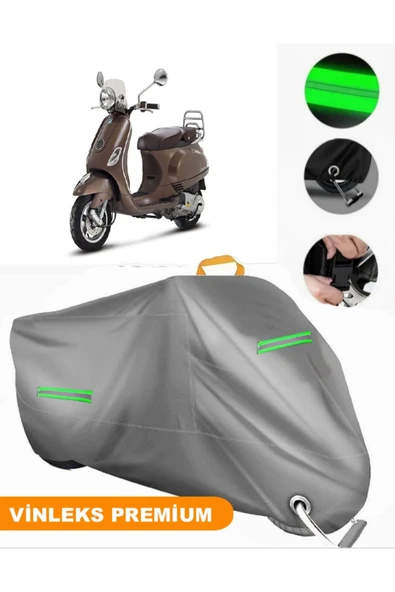MotoEN  Vinleks Gri Vespa LXV 125 Uyumlu Motosiklet Brandası Lüx Kalite (Kilit Uyumlu) ürün görseli