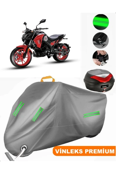 MotoEN  Vinleks Gri Sym Symnh X 125 Arka Çanta Uyumlu Motosiklet Brandası (Kilit Uyumlu) ürün görseli