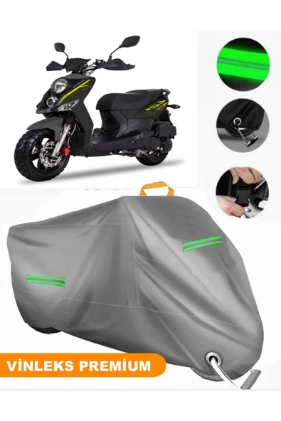 MotoEN  Vinleks Gri Sym Crox 125 Uyumlu Motosiklet Brandası Lüx Kalite (Kilit Uyumlu) ürün görseli