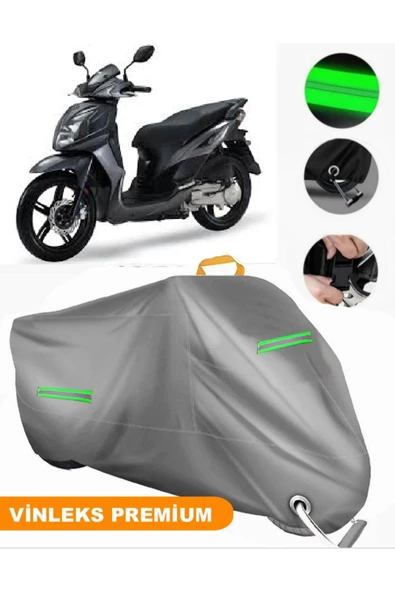 MotoEN  Vinleks Gri Sym Symphony ST 200i Uyumlu Motosiklet Brandası Lüx Kalite (Kilit Uyumlu) ürün görseli