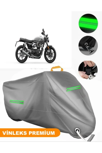 MotoEN  Vinleks Gri Triumph Speed Twin 1200 Uyumlu Motosiklet Brandası Lüx Kalite (Kilit Uyumlu)