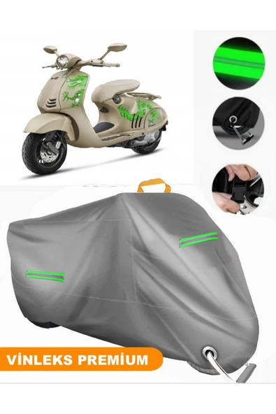 MotoEN  Vinleks Gri Vespa 946 Dragon Uyumlu Motosiklet Brandası Lüx Kalite (Kilit Uyumlu)