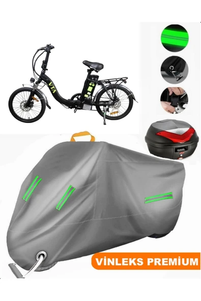 MotoEN  Vinleks Gri Volta VB1 Arka Çanta Uyumlu Motosiklet Brandası (Kilit Uyumlu)