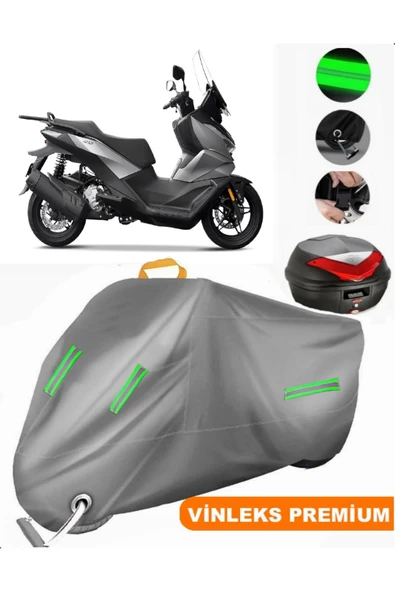 MotoEN  Vinleks Gri Voge SR3 Arka Çanta Uyumlu Motosiklet Brandası (Kilit Uyumlu) ürün görseli