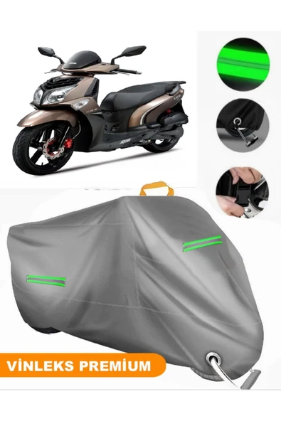 MotoEN  Vinleks Gri Sym HD2 200i EVO Uyumlu Motosiklet Brandası Lüx Kalite (Kilit Uyumlu) ürün görseli